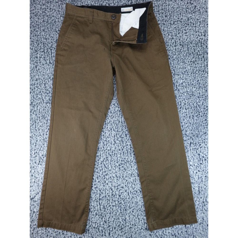 Volcom Chino Pants Mens 32 Brown Straight Leg Skate Workwear Casual